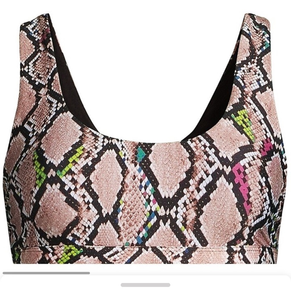Jeweled Python BEACH RIOT Peyton Top Bikini Gym Snakeskin Sexy size medium